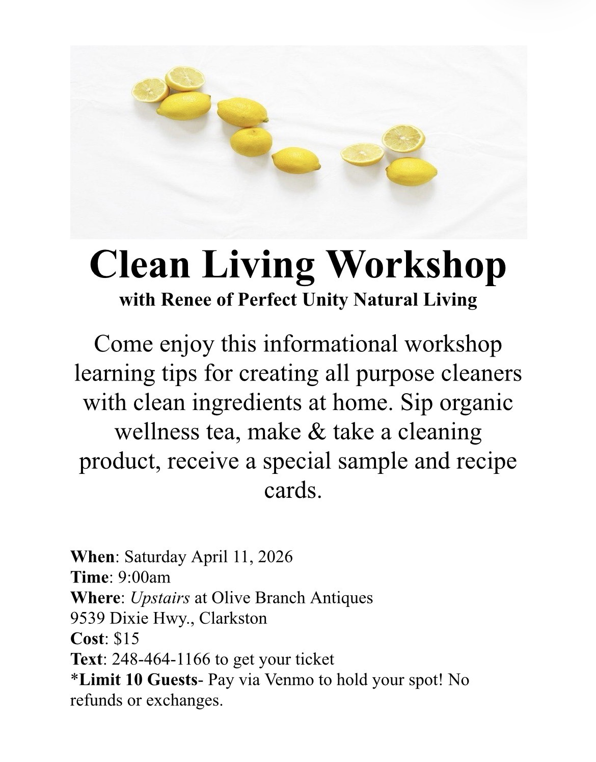 Clean Living Workshop
