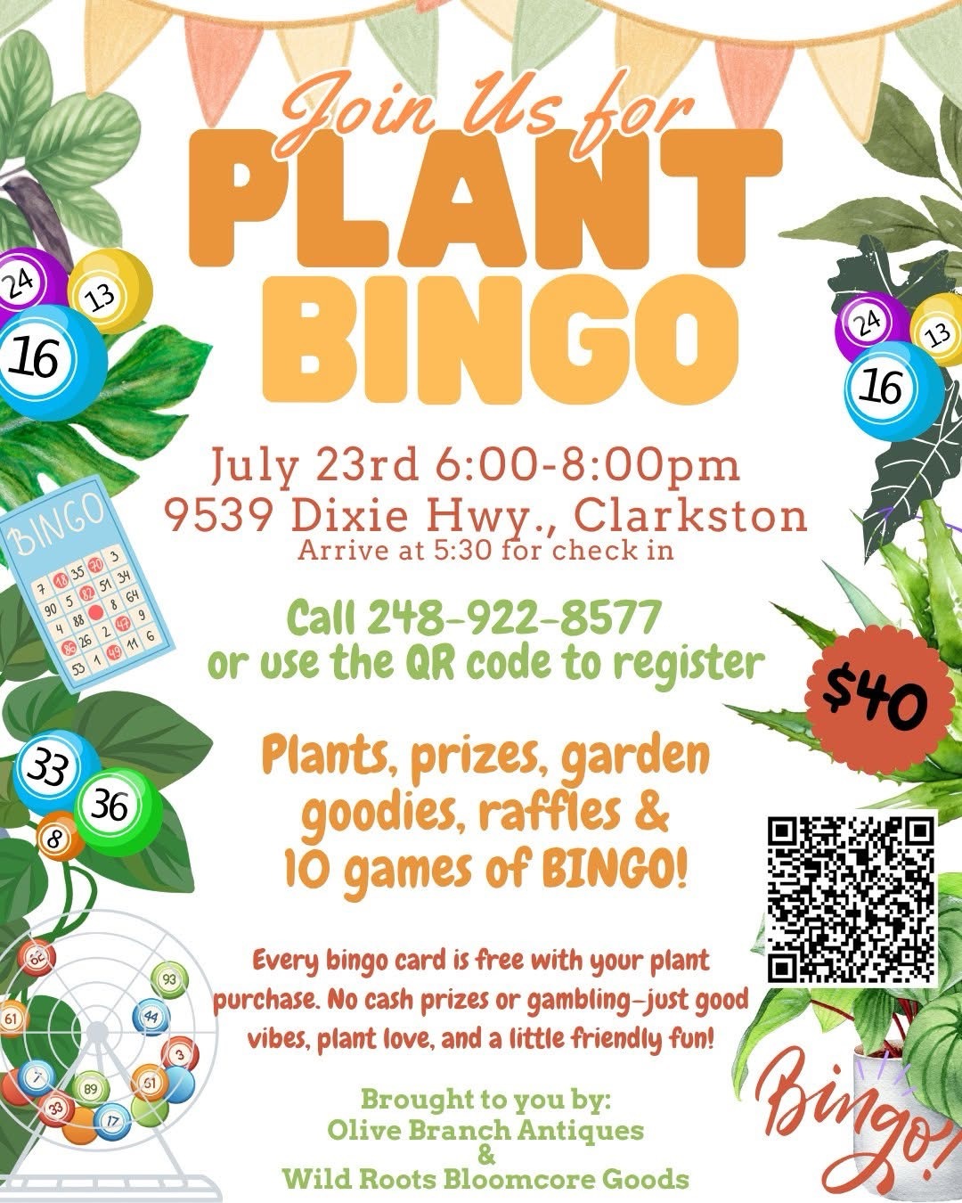 Plant Bingo, July 23 @ 6:00-8:00 PM