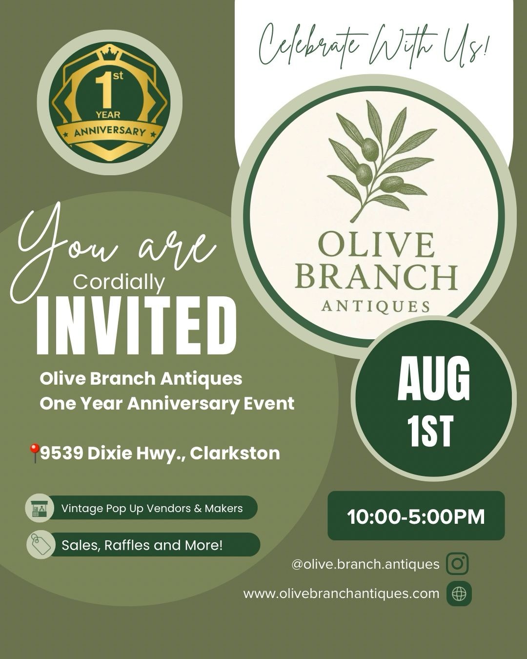 One Year Anniversary Event, August 1